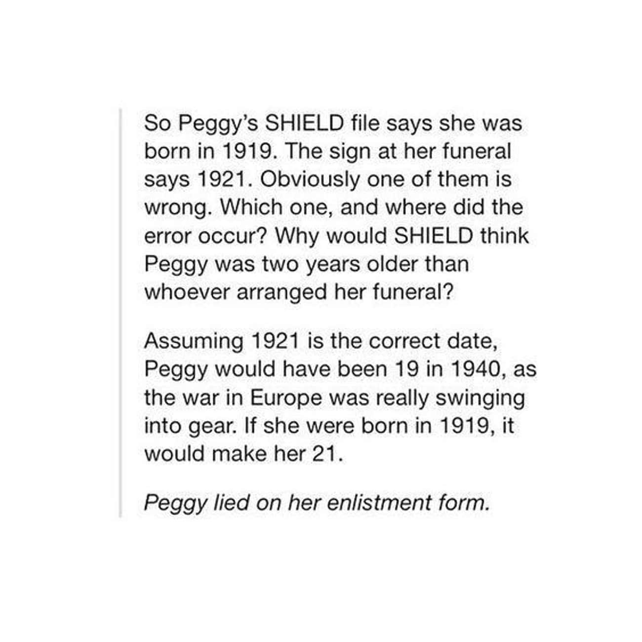 Peggy's White Lie