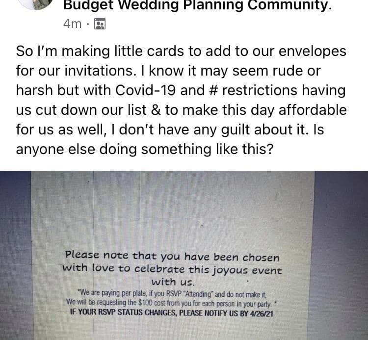 17 Questionable Wedding Invitations And Special Requests From Entitled ...