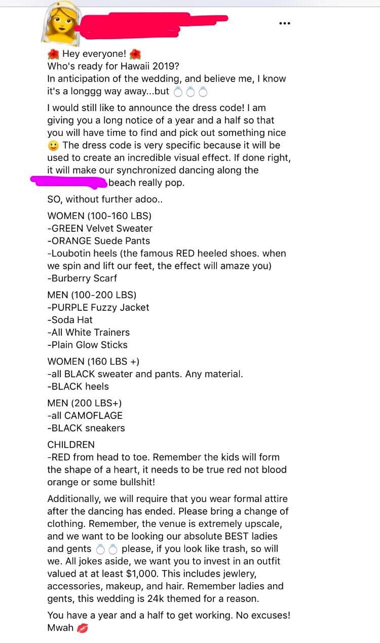 17 Questionable Wedding Invitations And Special Requests From Entitled