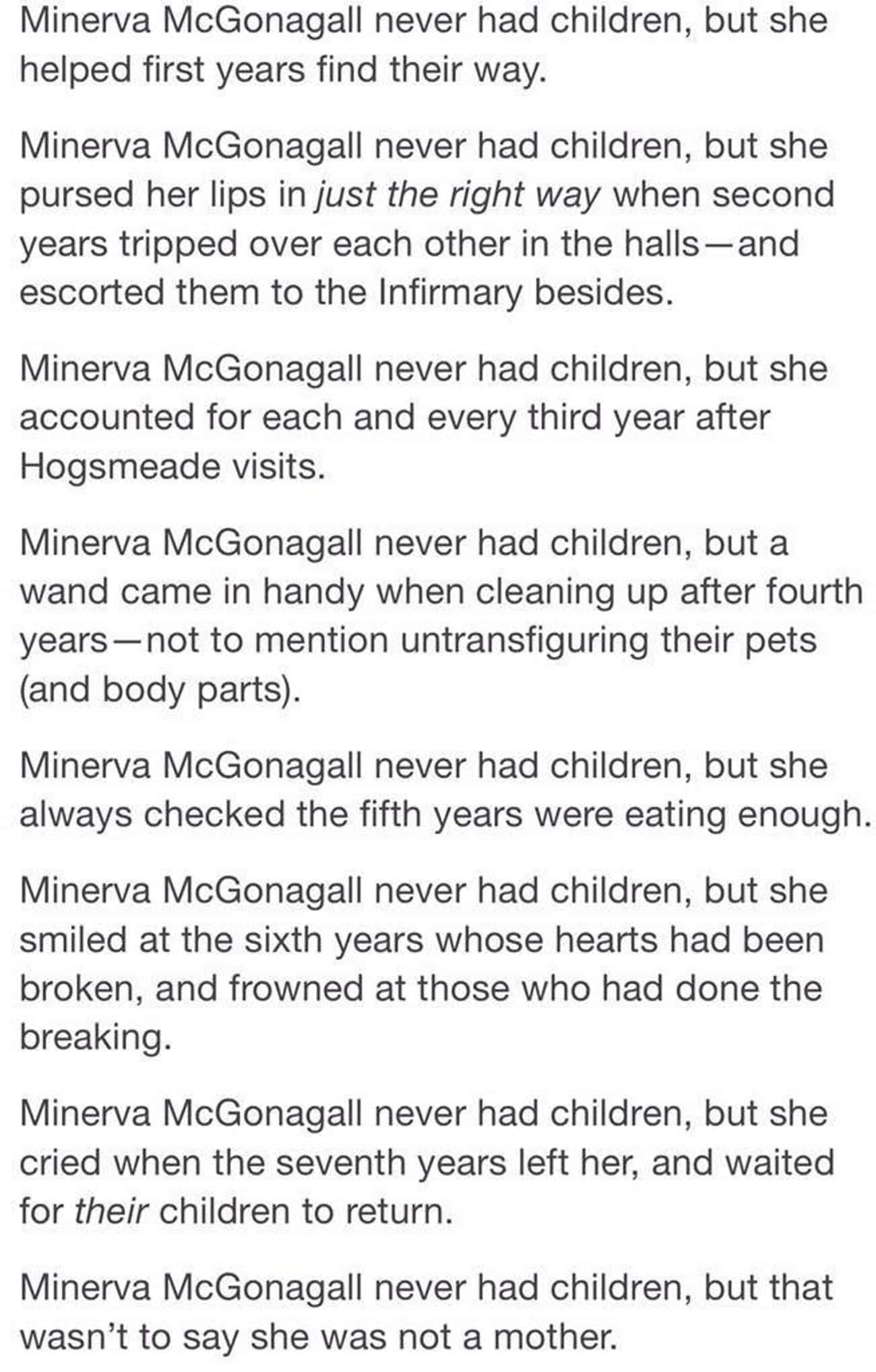 McGonagall Never Had Children, But She Was Still A Mother