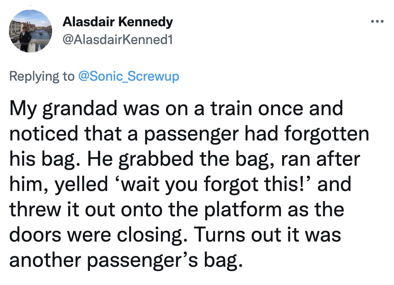 Forgetting A Bag On The Train