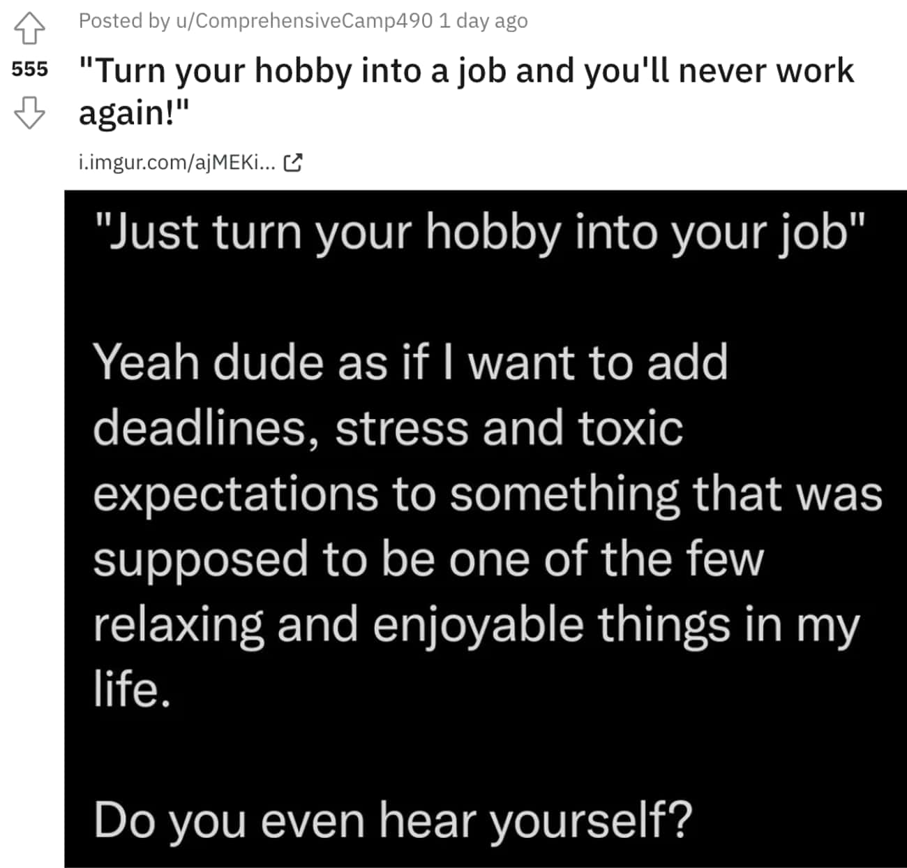 It's Called A Hobby For A Reason