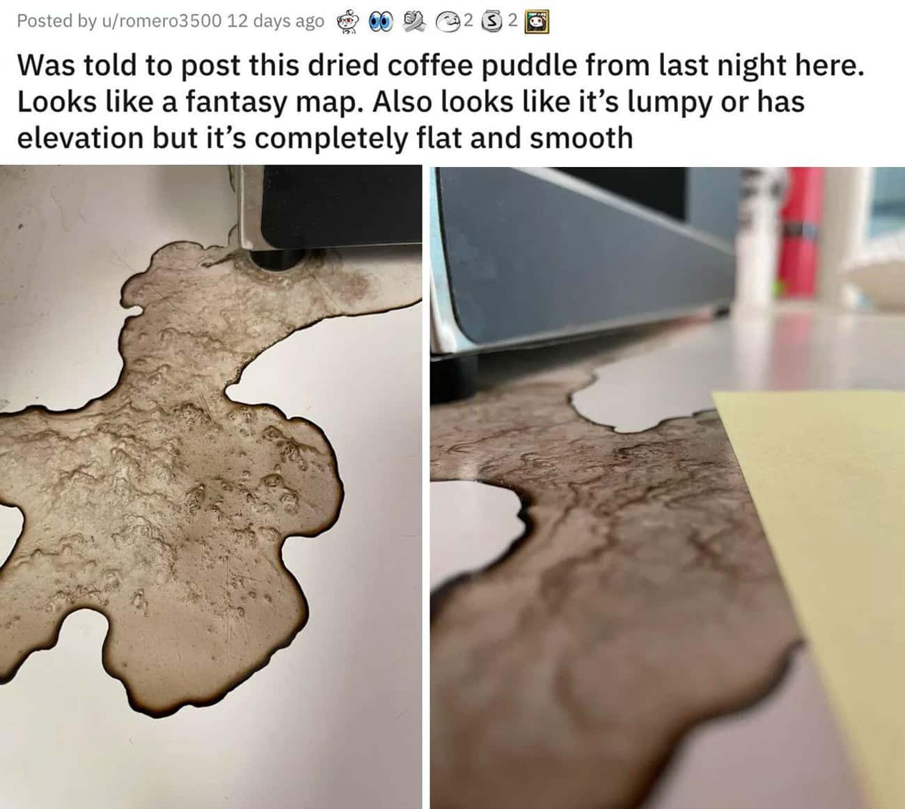 Dried Coffee Gives Illusions Of Depth