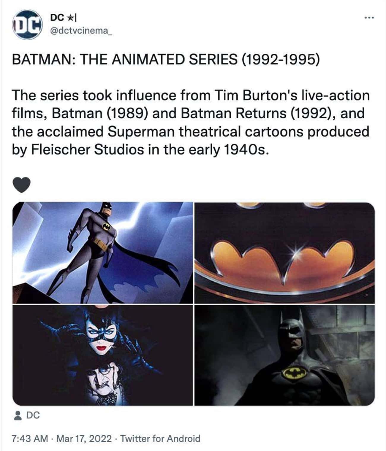‘Batman: The Animated Series’ Was Inspired By Tim Burton’s Live-Action Films