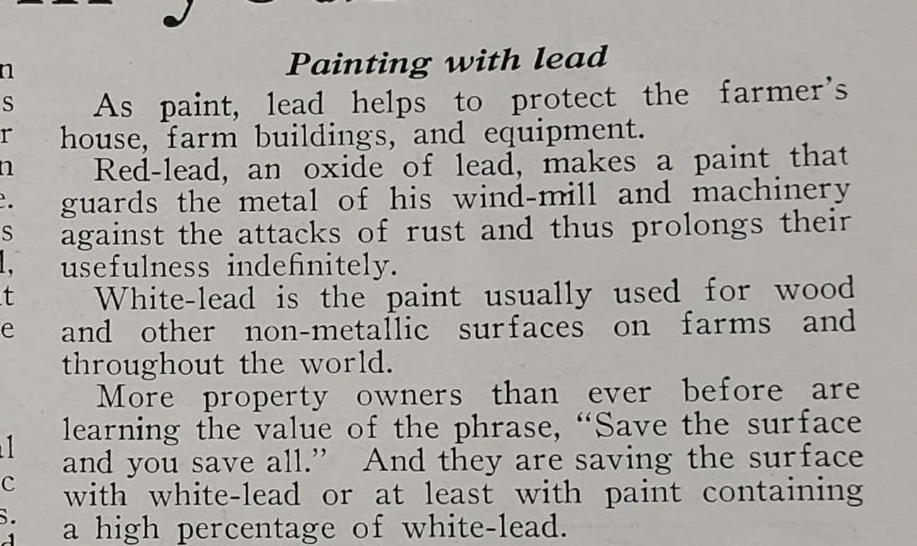 Lead Paint Ad From 1923