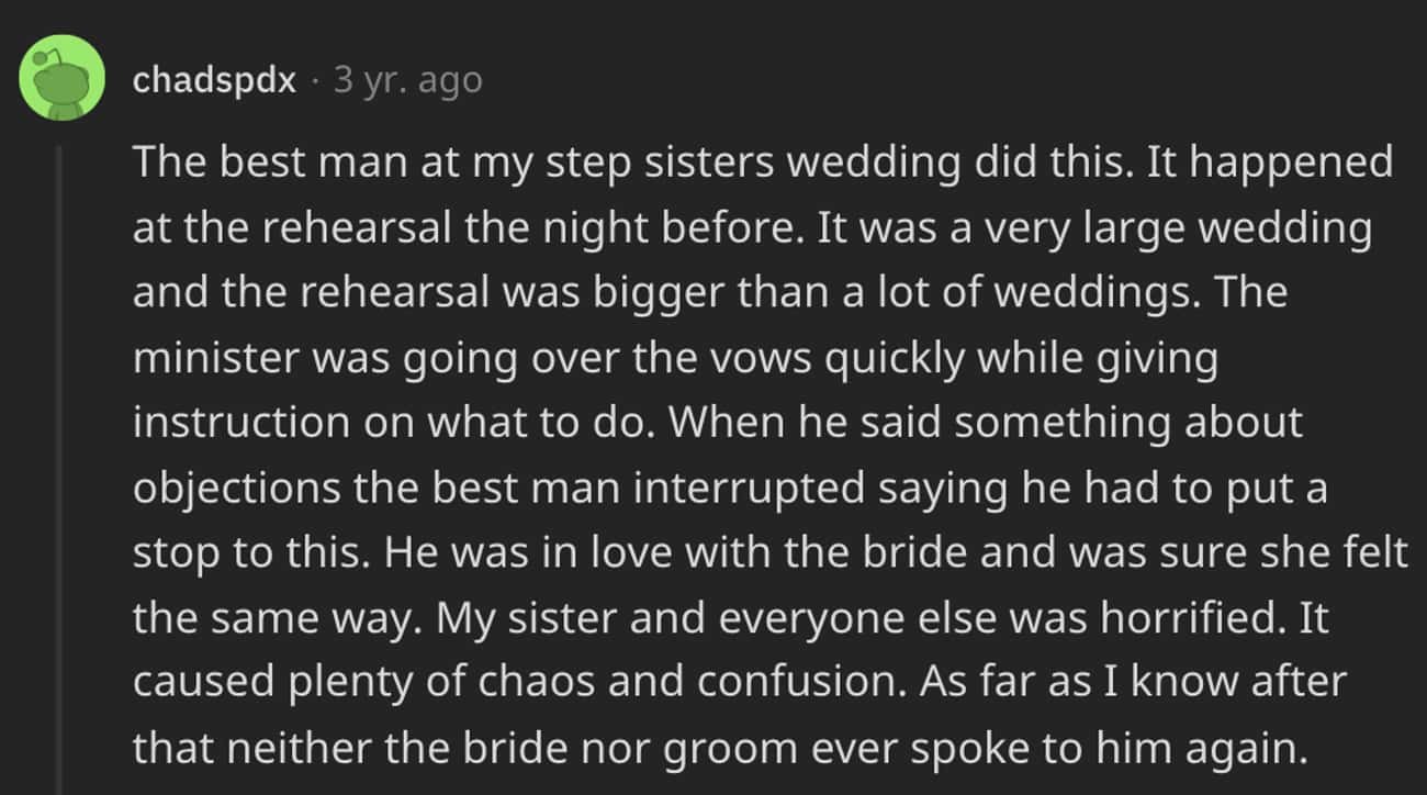 The Best Man Spilled The Beans