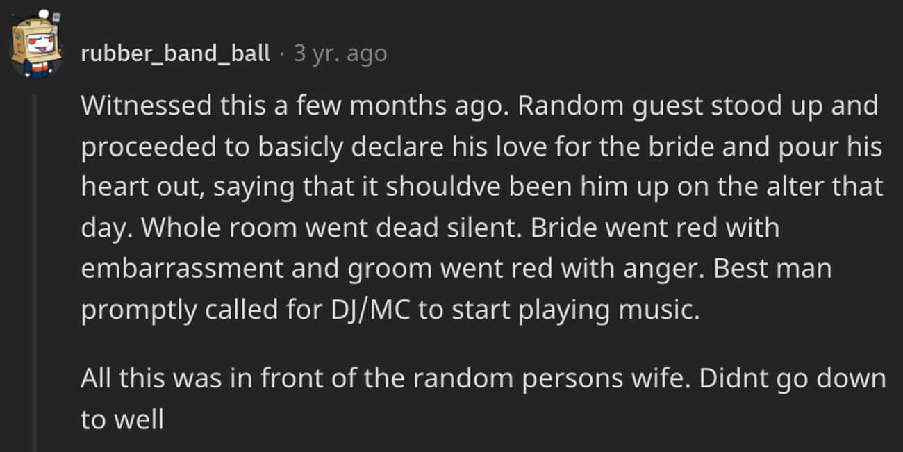 Random Guest Professed Their Love For The Bride In Front Of Their Wife