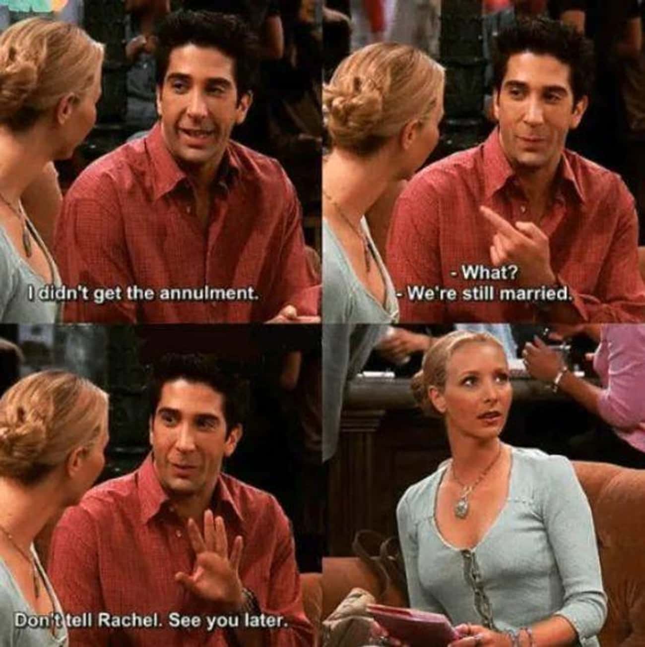 Ross Tells Rachel They're Divorced, But Lies