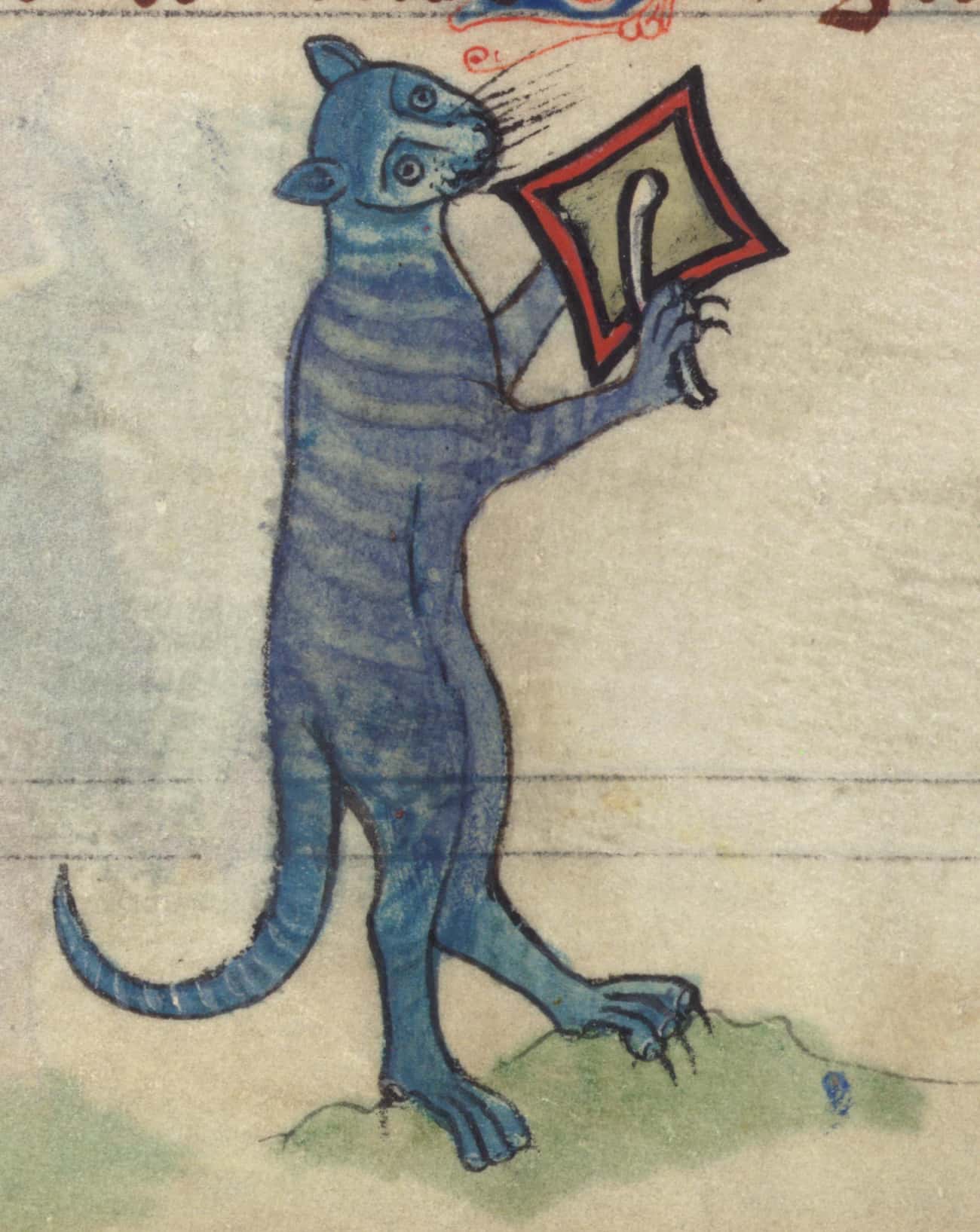 A Cat Playing A Cymbal (Late 13th Century)