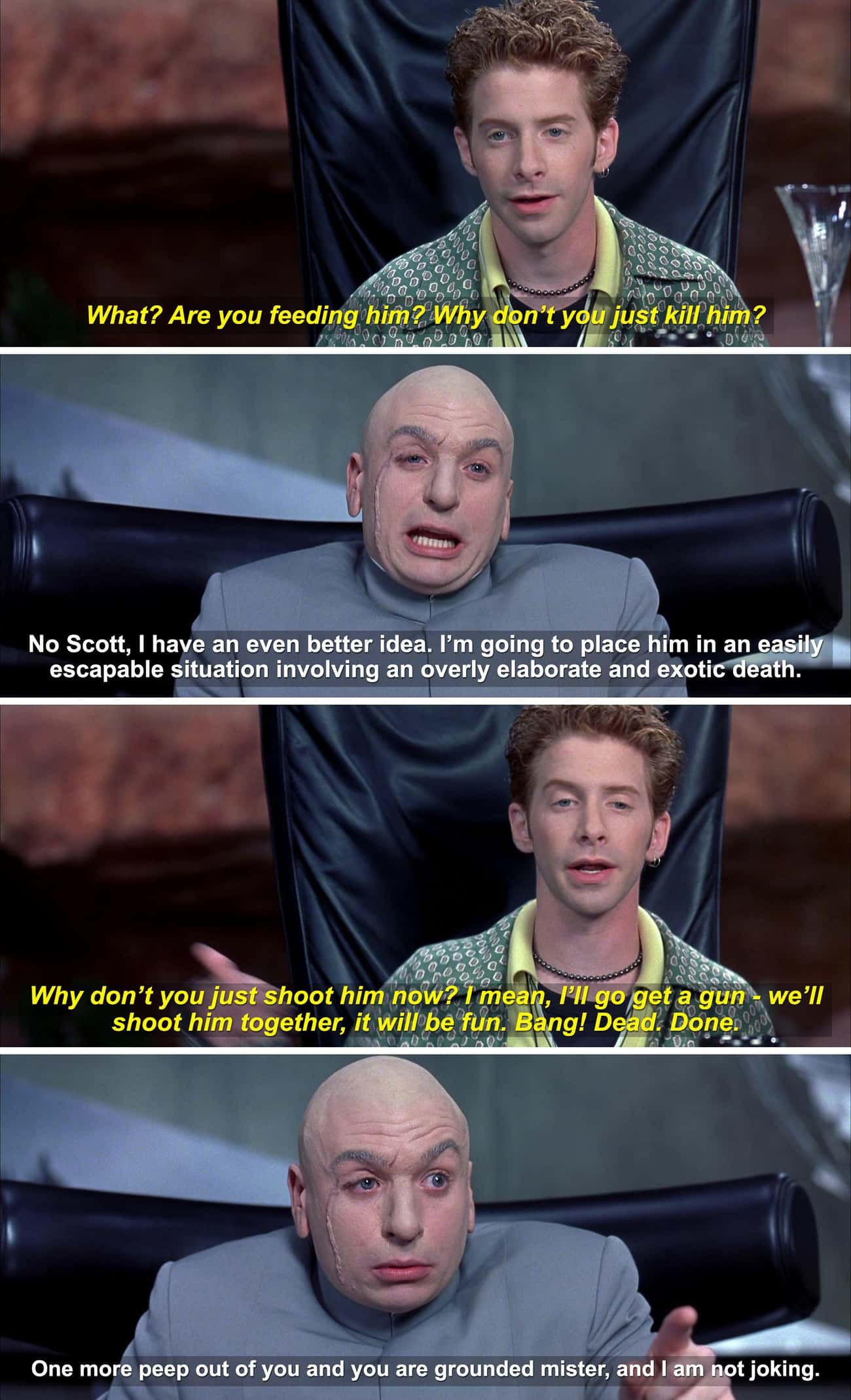 In ‘Austin Powers,’ Dr. Evil Puts Austin In A Slow, Escapable Trap Instead Of Just Finishing Him Off