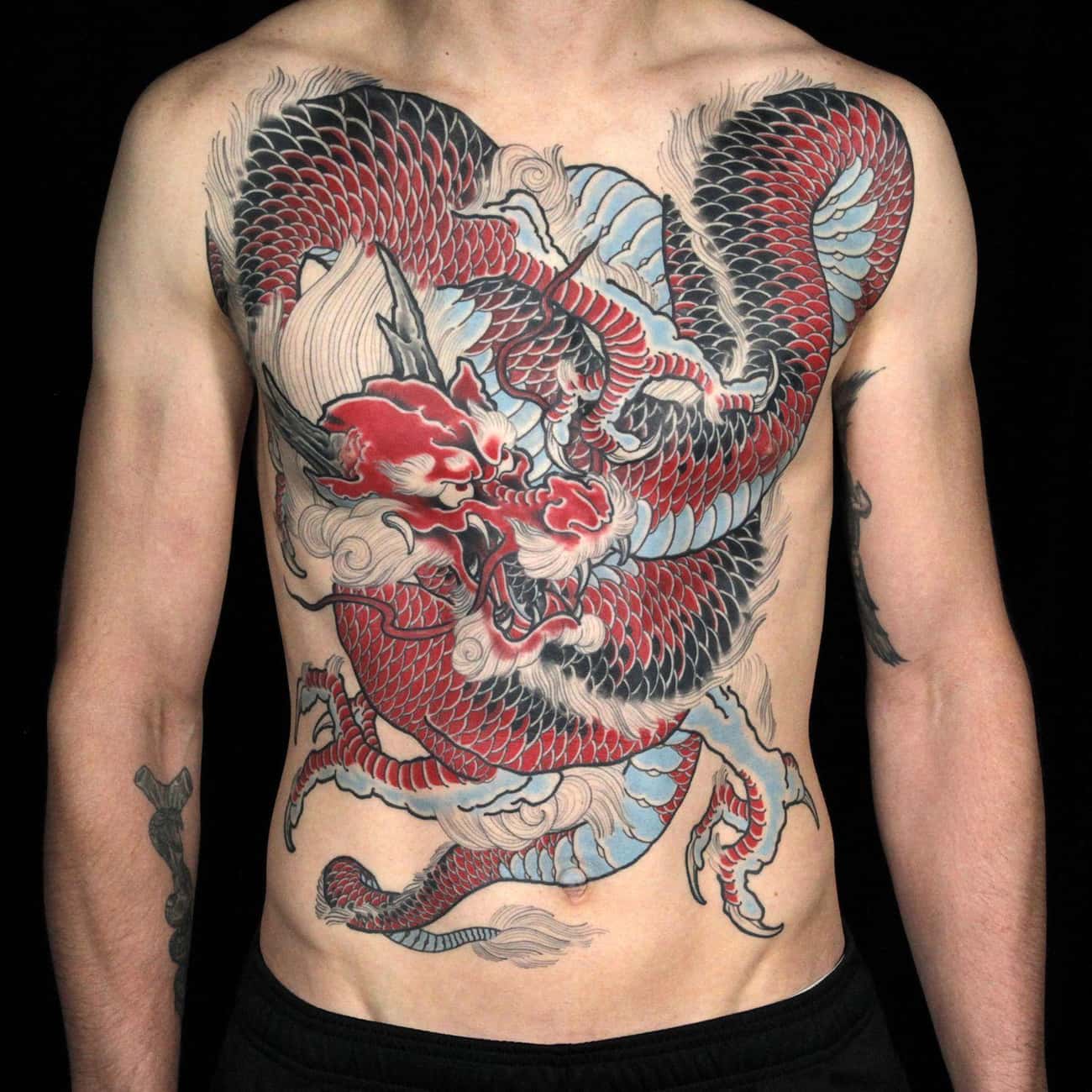 Full Color Traditional Japanese Dragon Chest Piece