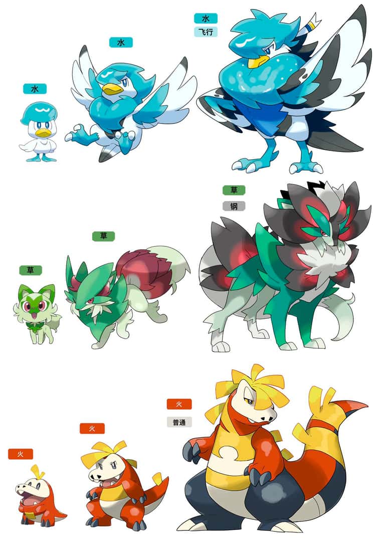 Gen 9 Starter evolution concepts credit to the insta in the pics