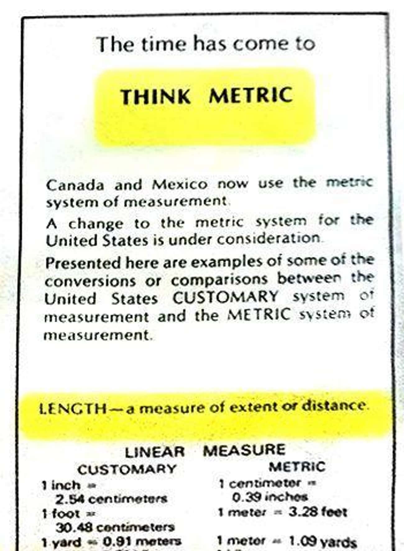 Why Americans Don't Use The Metric System