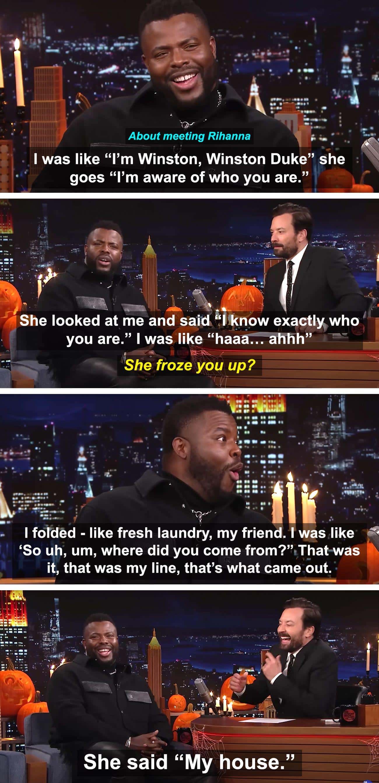 Winston Duke Tried To Be Smooth Meeting Rihanna For The First Time