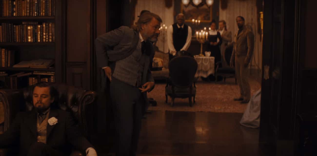 Schultz Moves Broomhilda's Papers For Safe Keeping In 'Django Unchained'