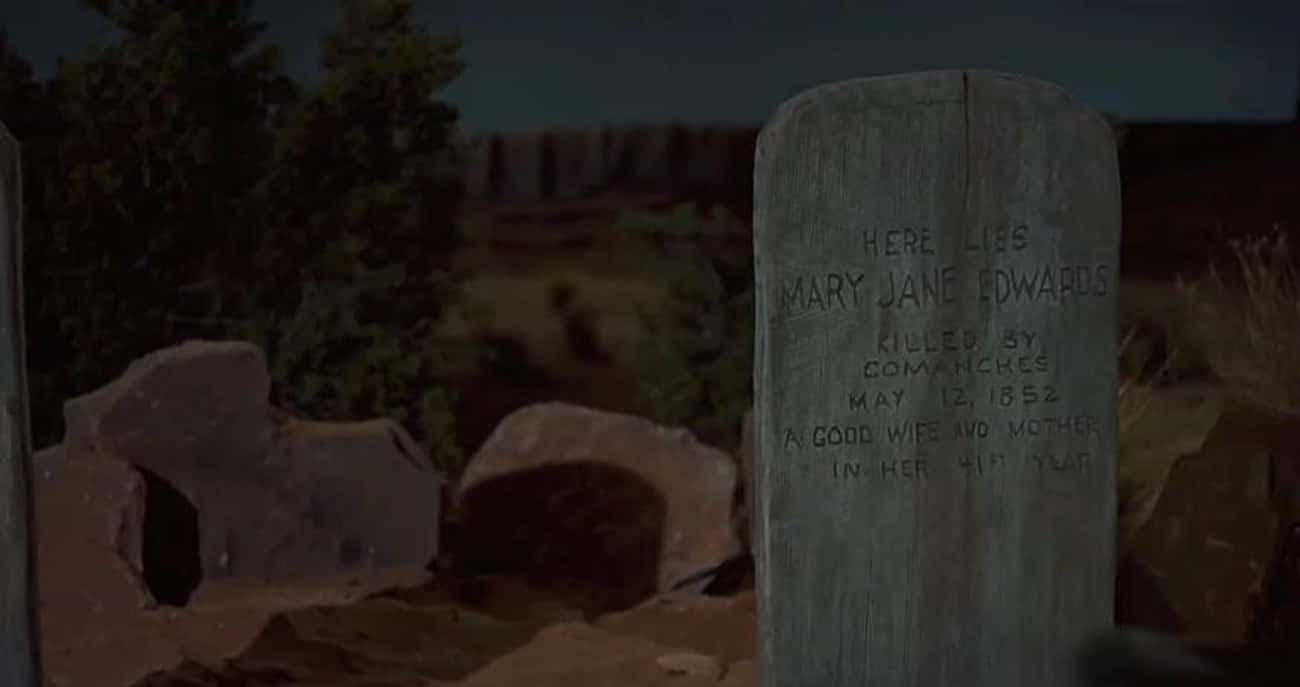 Ethan's Wife's Gravestone Gives Background On Her Death In 'The Searchers'