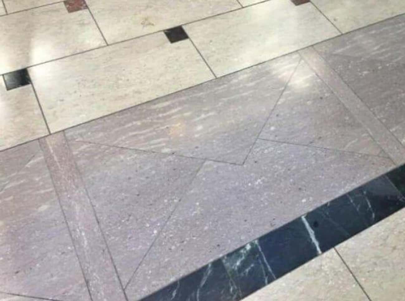 Envelope Floor Tiles At A Post Office