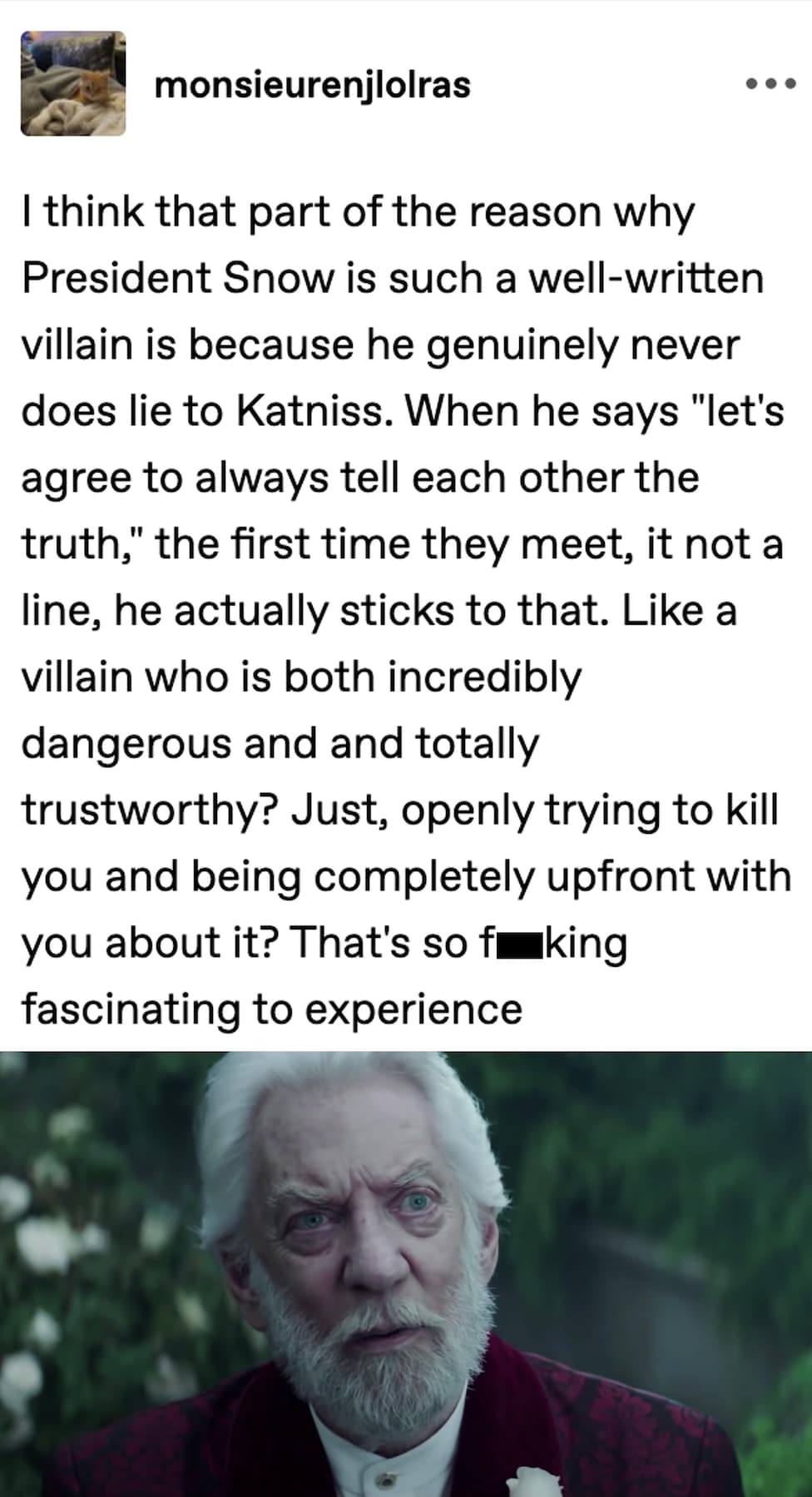 Forever Afraid Of President Snow