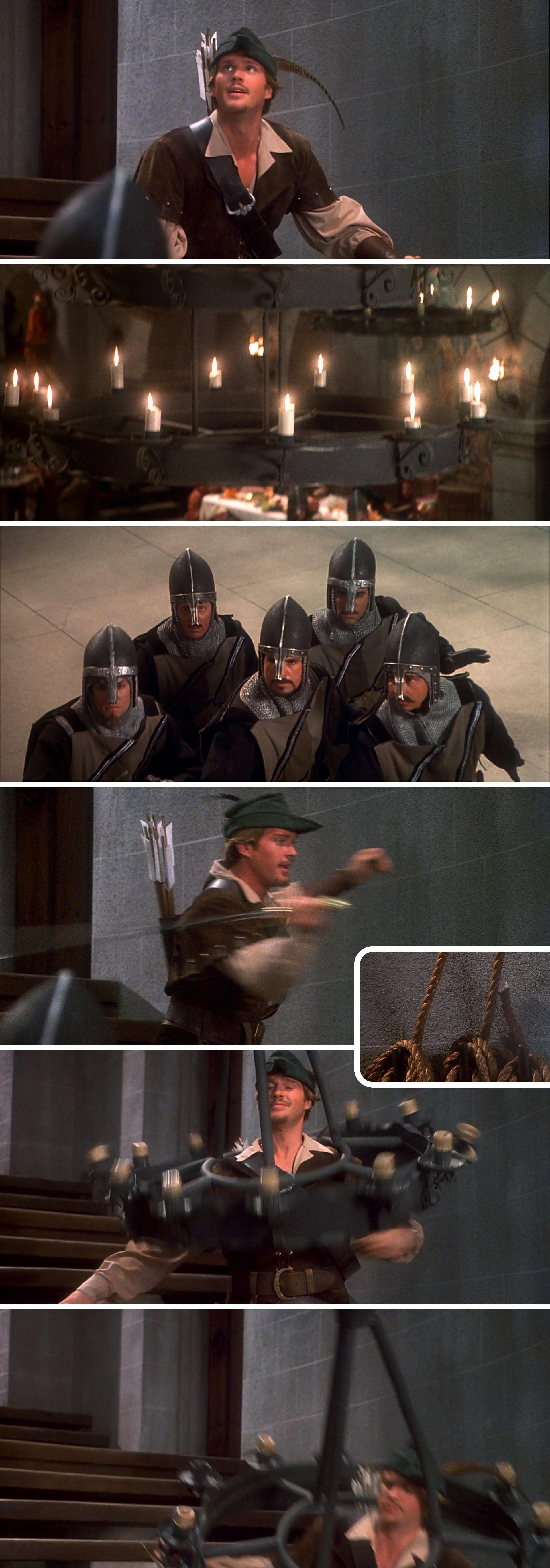 In ‘Robin Hood: Men in Tights,’ Robin Smoothly Cuts Down A Candelabra - Which Immediately Falls On Him
