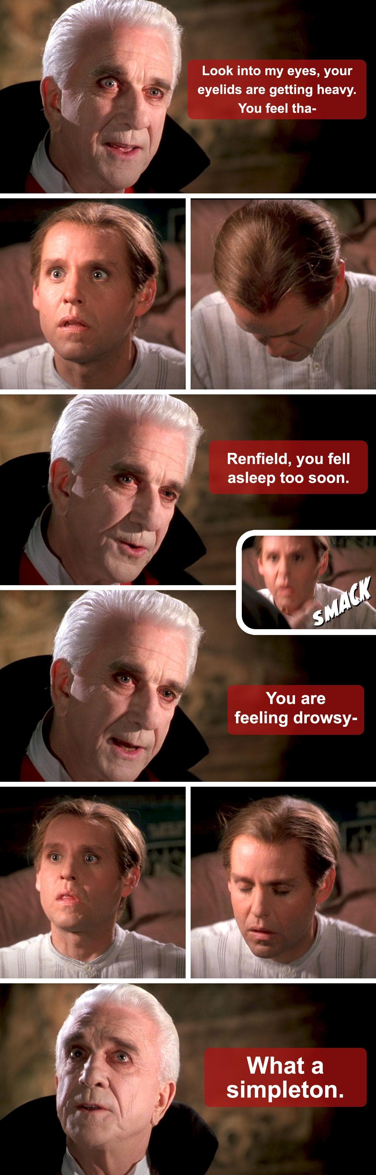 In ‘Dracula: Dead and Loving It,’ When Dracula Tries To Hypnotize A Henchman It Works TOO Well