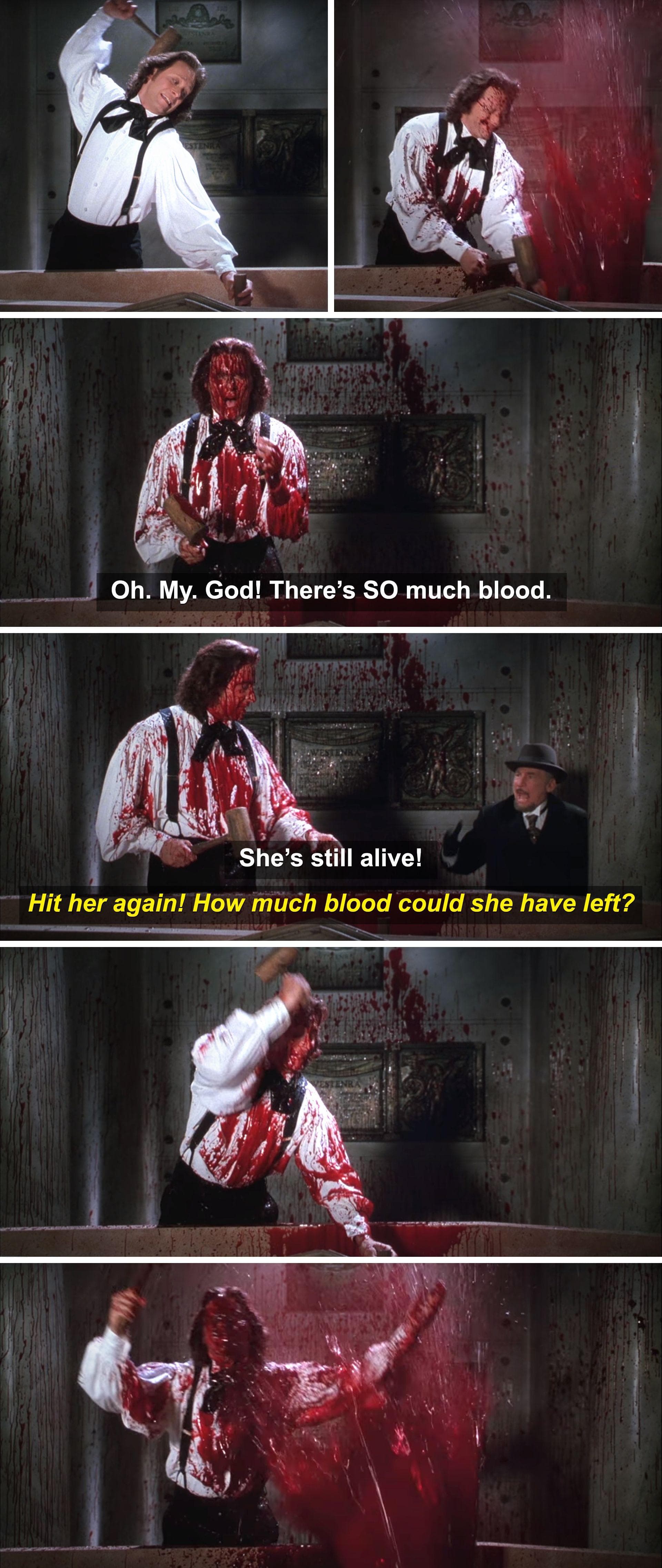 In ‘Dracula: Dead and Loving It,’ The Stake To The Heart Produces An Exaggeratedly Disgusting Geyser Of Blood