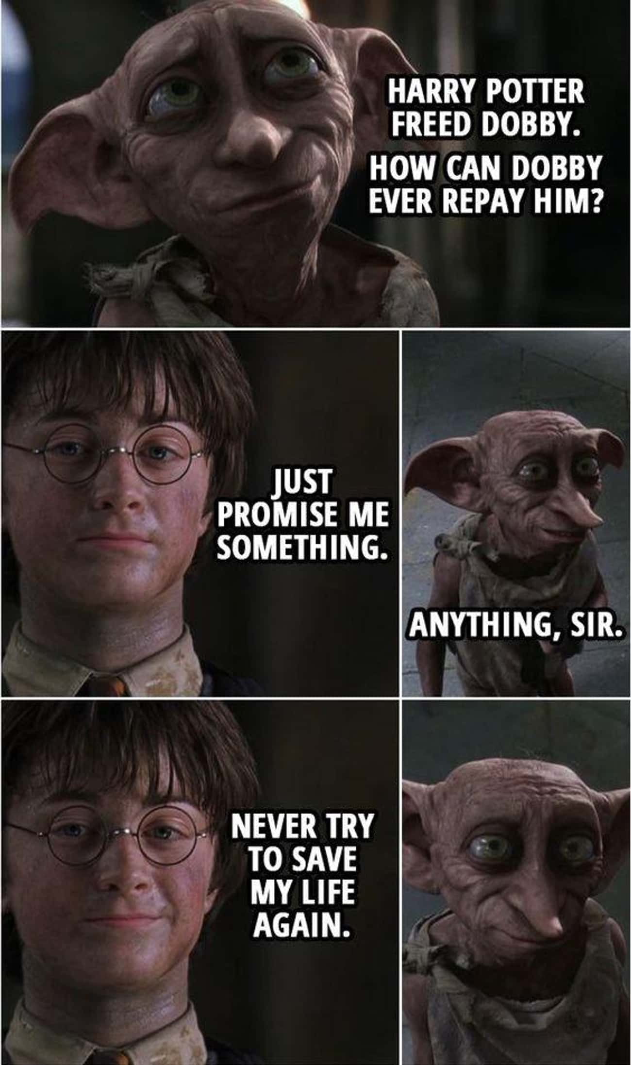 Dobby Harms Harry Whenever He Tries To Help Him