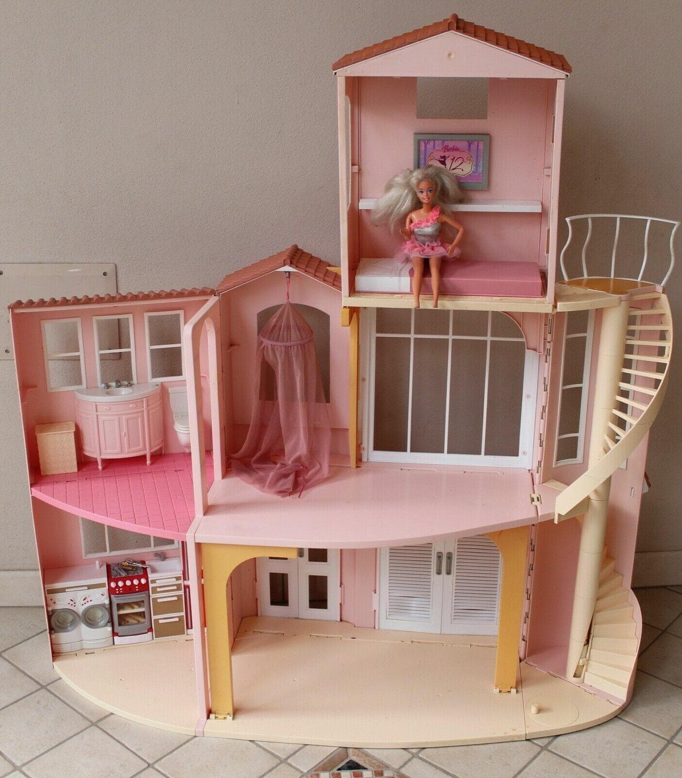 Pink Barbie Mattel 2013 Clear Doors Wardrobe Closet Storage Doll Travel Case  - Warehouse Toys