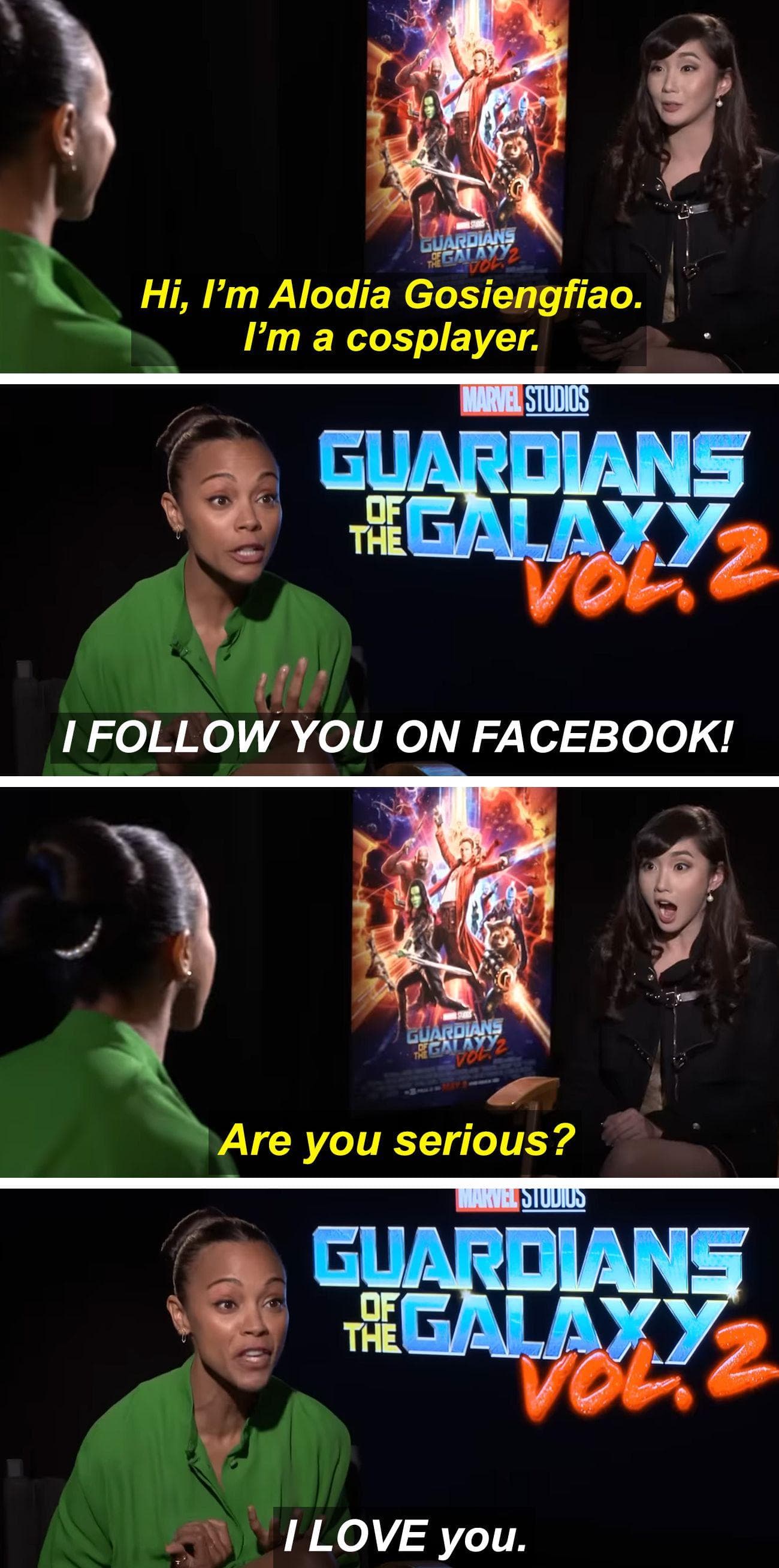 Zoe Saldaña Doesn't Hold Back Her Compliments