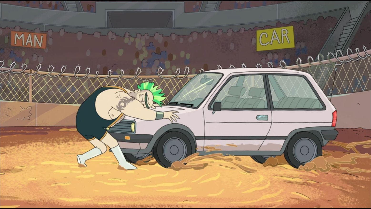 Michael Jenkins Stands No Chance Against A Moving Car