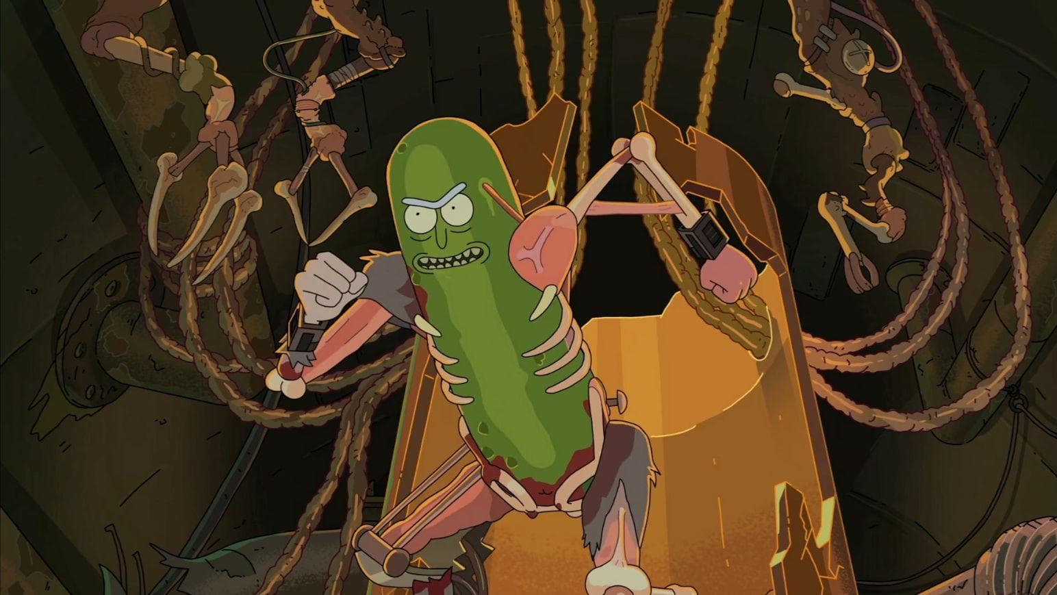 Pickle Rick Kills His Rodent Enemies And Uses Their Body Parts To Build An Exoskeleton