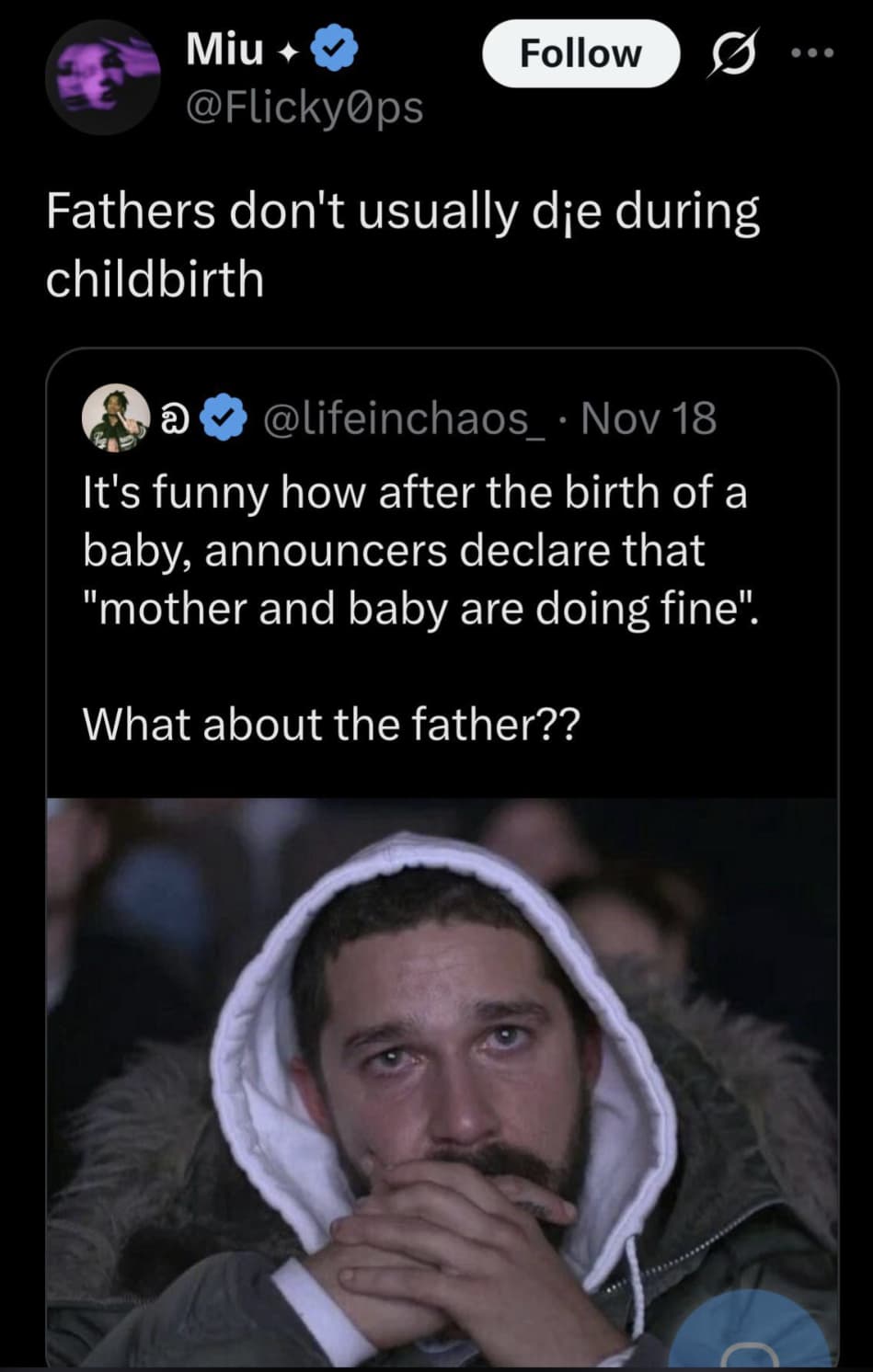 Fathers Don't Die In Childbirth