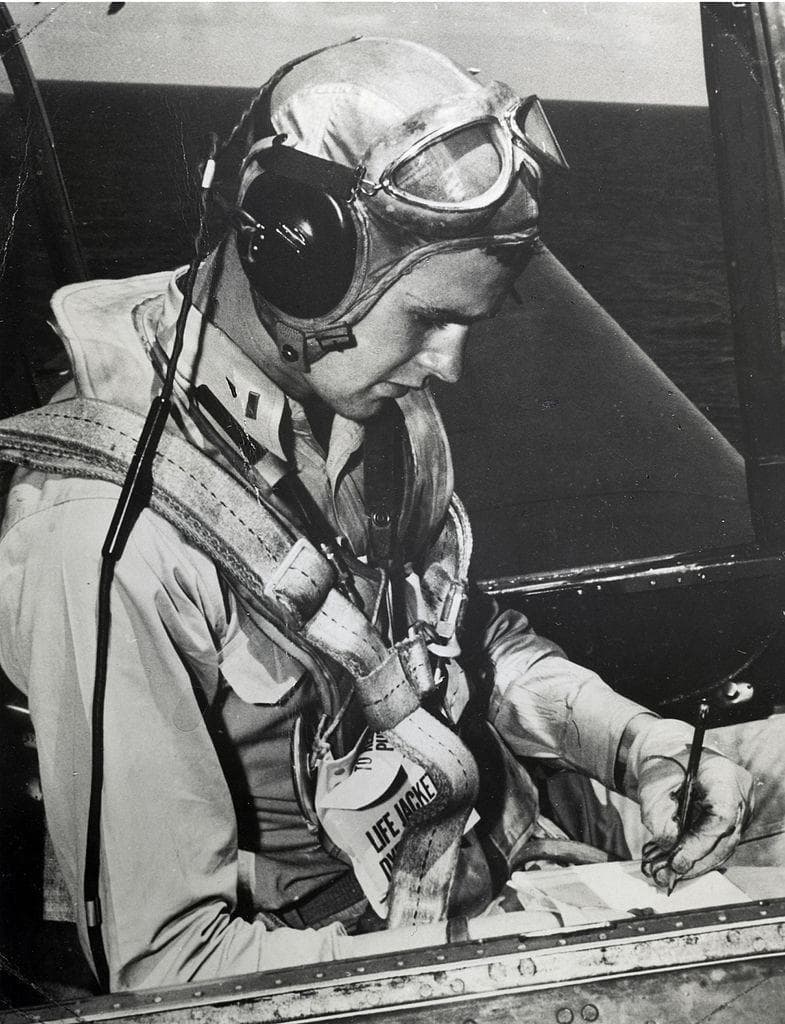As A WWII Pilot, George H.W. Bush Completed A Bombing Run With His Engine On Fire