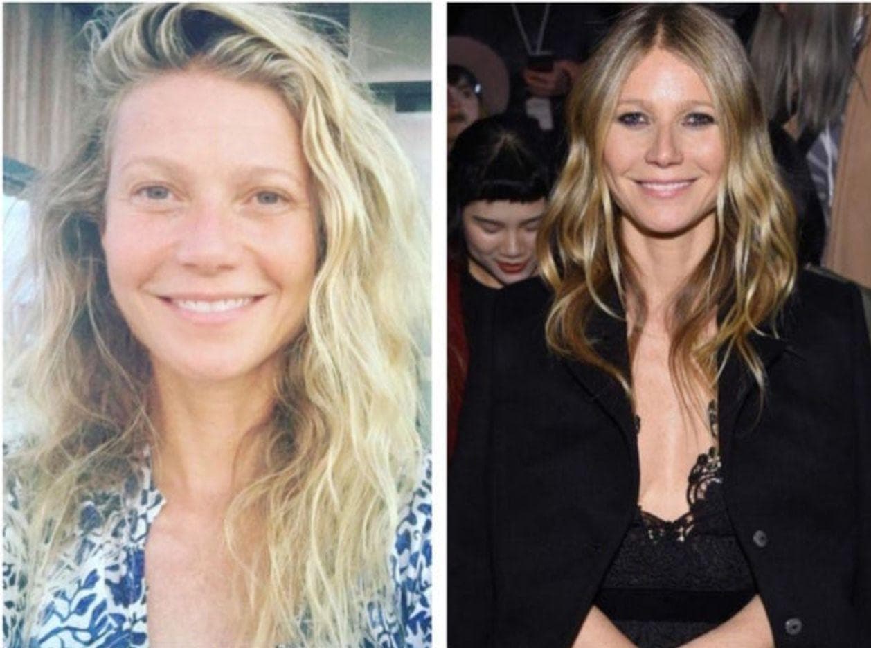 Random Photos Of Celebrities With And Without Their Makeup
