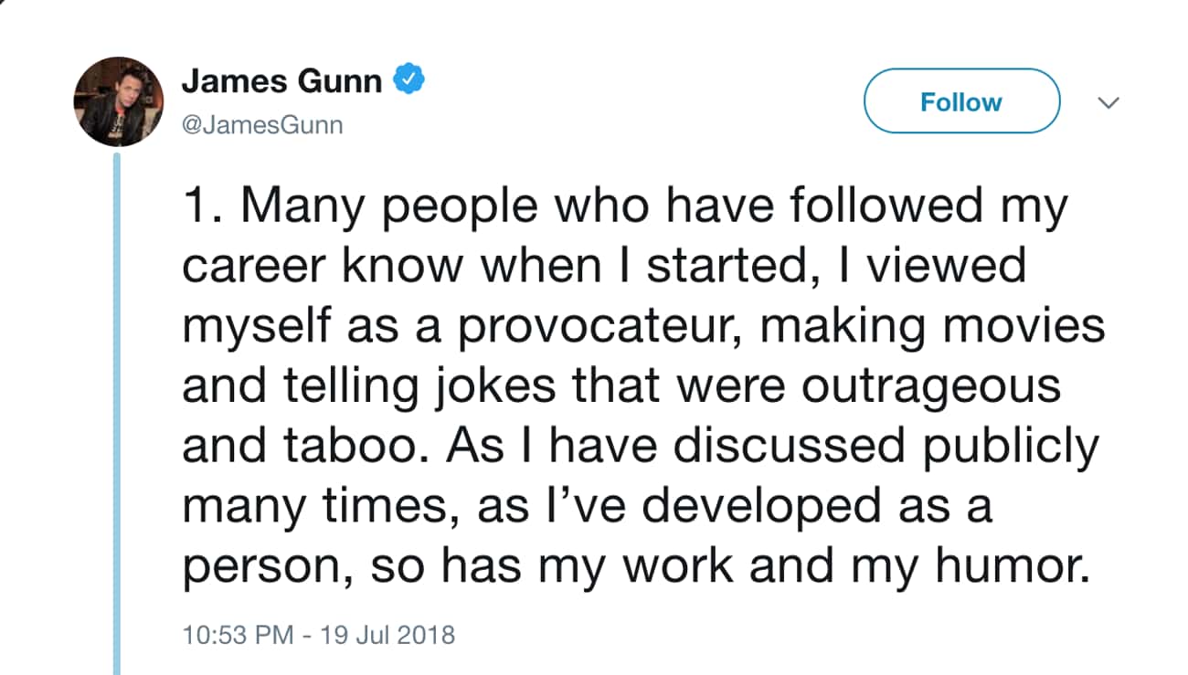 James Gunn's Comments Got Him Dropped From 'Guardians of the Galaxy'