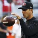 age 55   James Joseph "Jim" Harbaugh is the head football coach at the University of Michigan and a former quarterback.