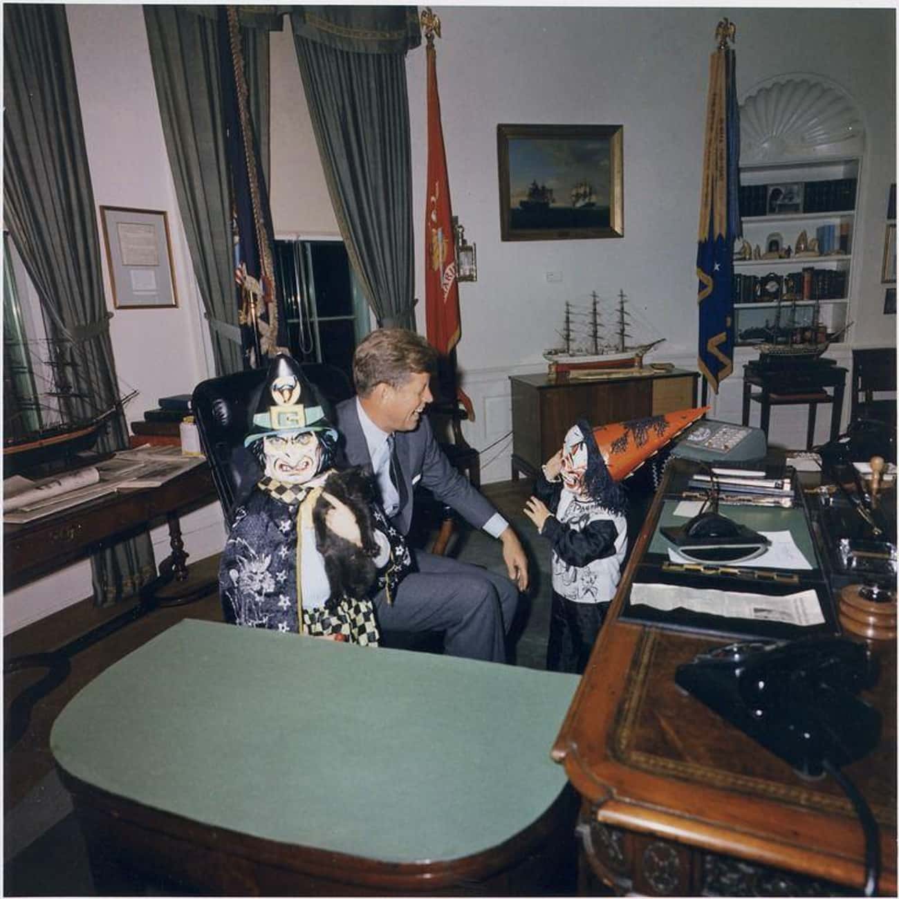 Caroline And John Jr. Visit John F. Kennedy In 1963