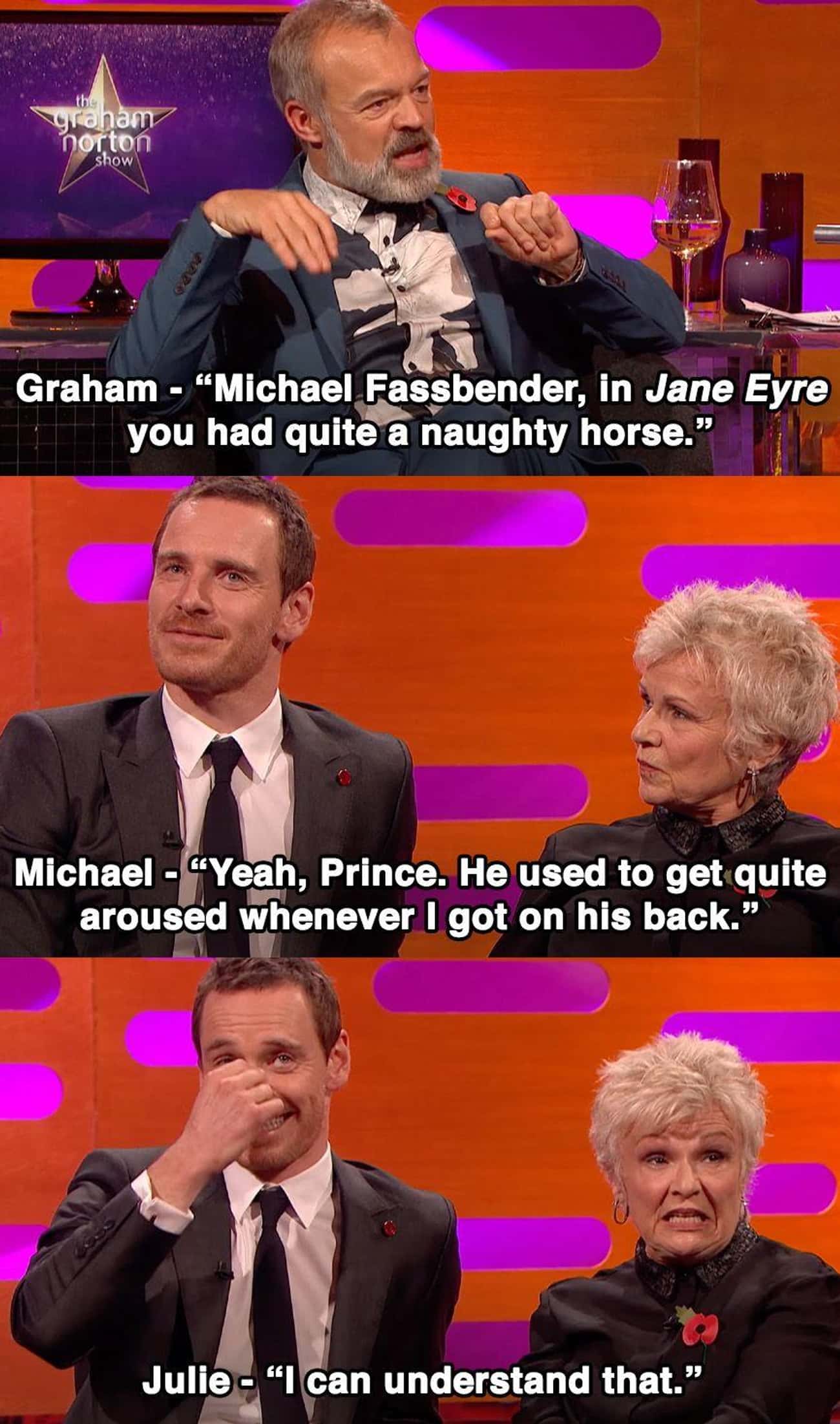 Julie Walters Understands Why Michael Fassbender's Horse Was Aroused