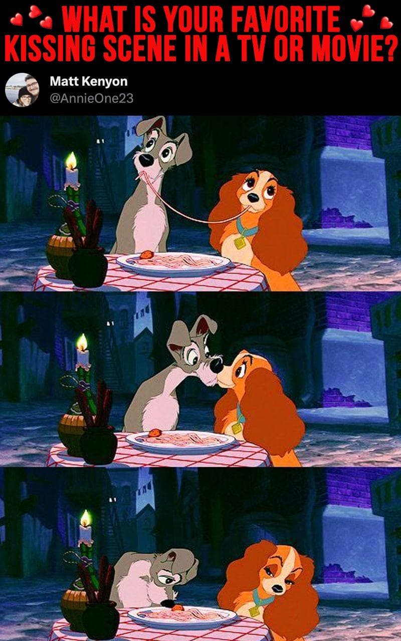 The Spaghetti Scene From 'Lady and the Tramp'
