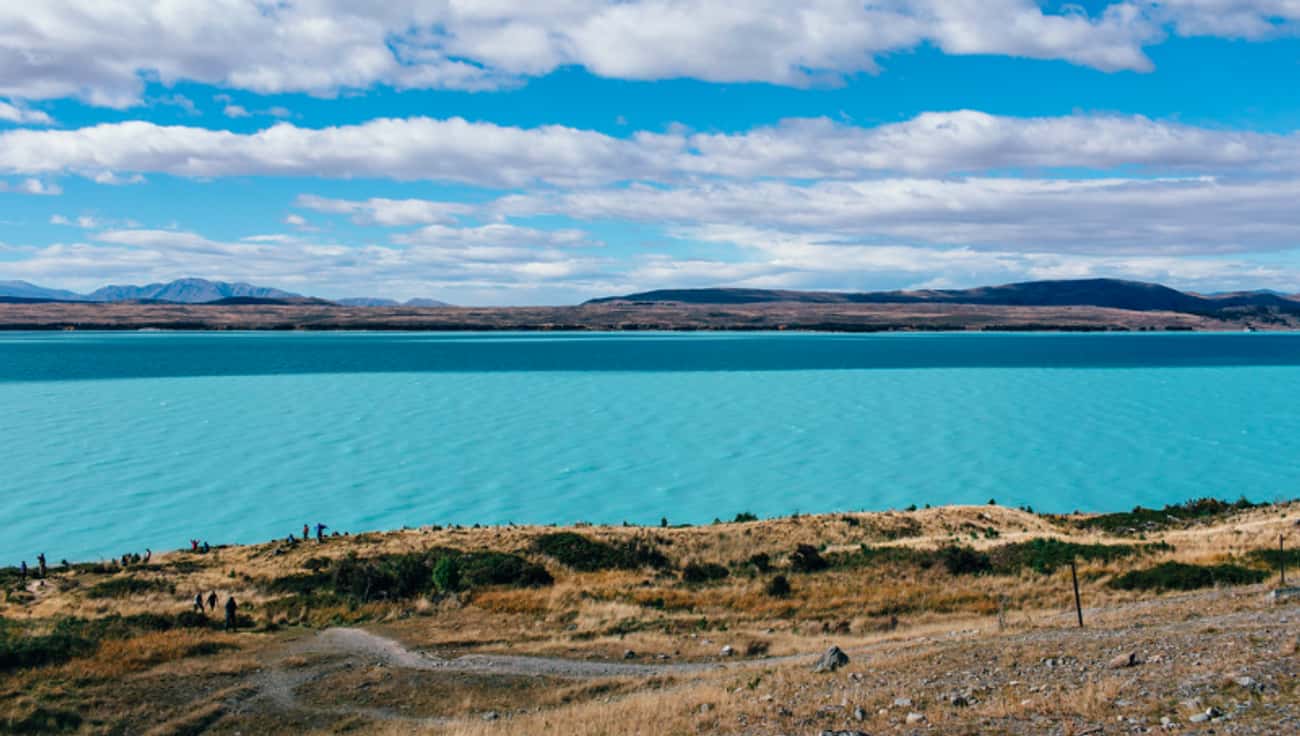 Lake Pukaki Gets Its Cyan-Blue Color From A Melting Glacier