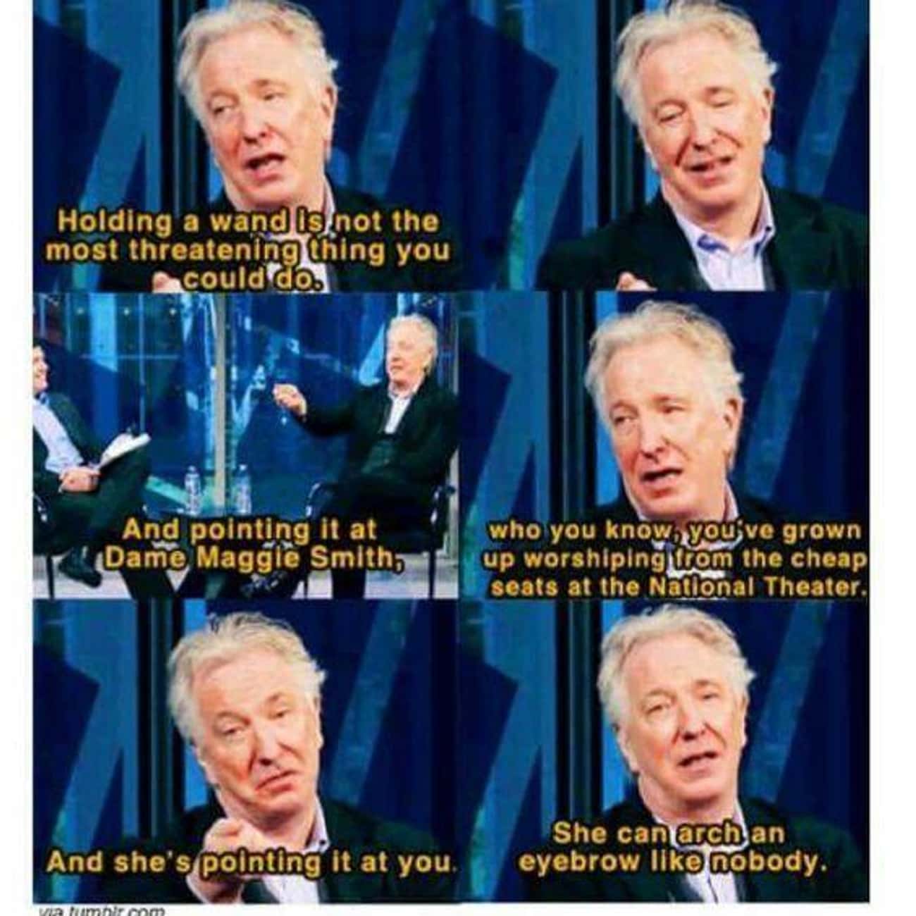 Alan Rickman Loves Maggie Smith's Arched Eyebrow