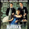 Mel Gibson, Jodie Foster, Corey Feldman   Maverick is a 1994 Western comedy film directed by Richard Donner and written by William Goldman, based on the 1950s television series of the same name created by Roy Huggins.