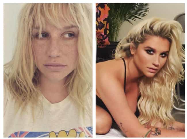 24 Photos Of Celebrities With And Without Their Makeup - ViraLuck
