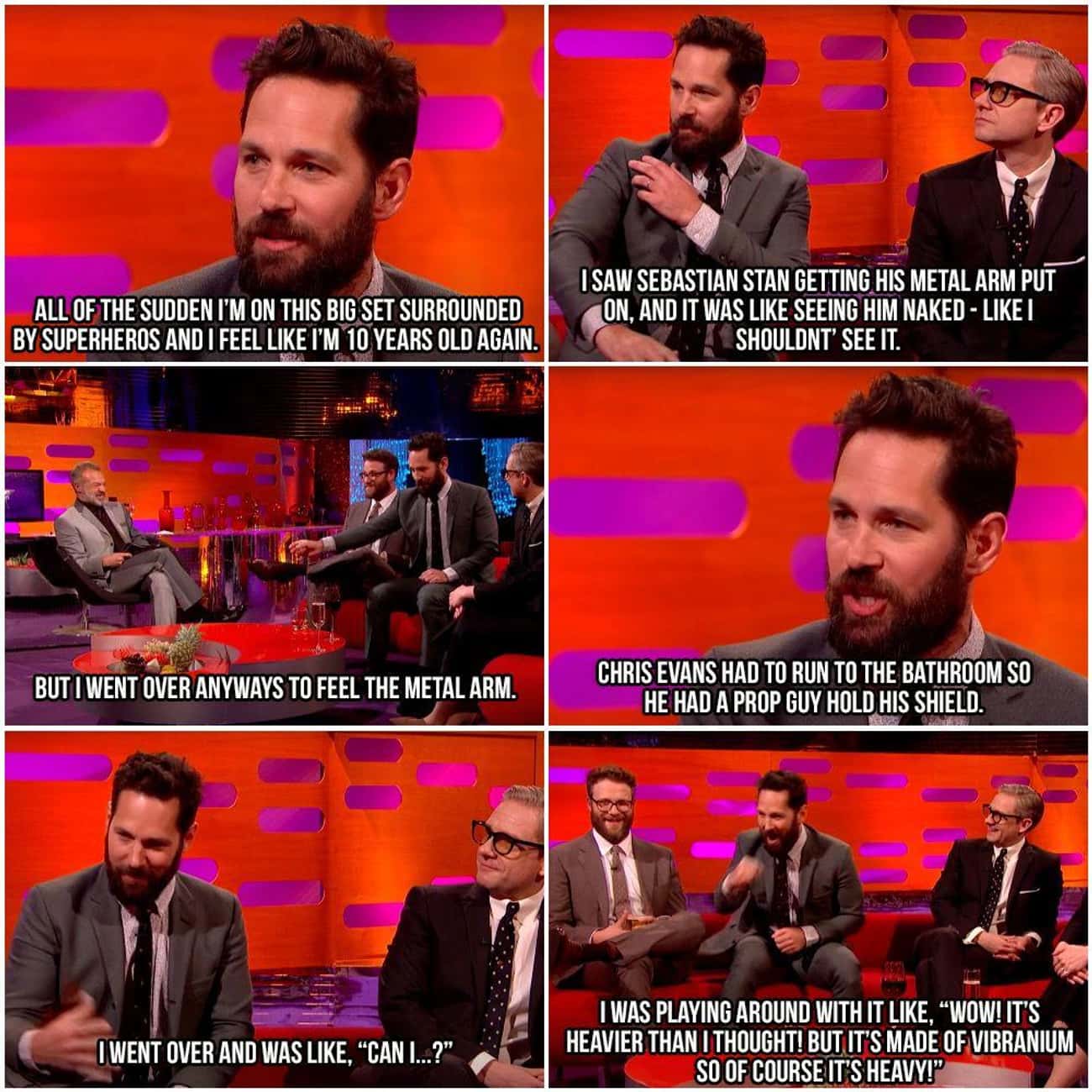 Paul Rudd Couldn't Stop Geeking Out On The Marvel Sets