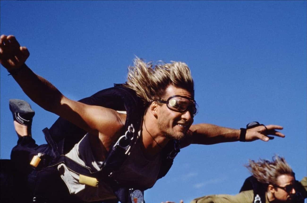 Patrick Swayze Insisted On Doing His Own Skydiving Stunts On 'Point Break' (And Then Did It 55 Times)