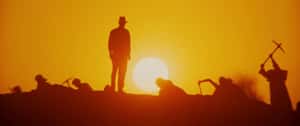 A Captivating Sunset Shot in Raiders of the Lost Ark