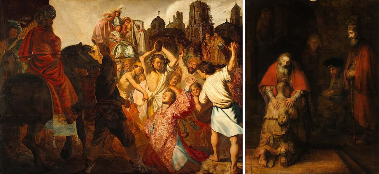 Rembrandt - 'The Lapidation of Saint Stephen' (1625) Vs. 'The Return of the Prodigal Son' (c. 1669)