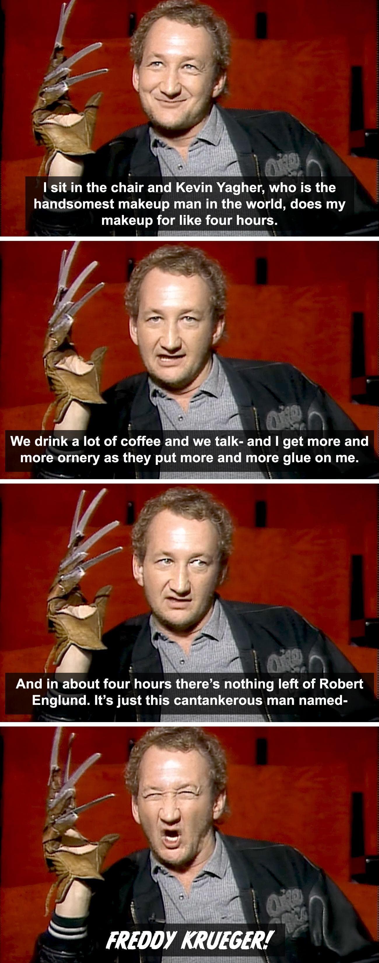 Robert Englund Transforms Into Freddy Krueger In A Second
